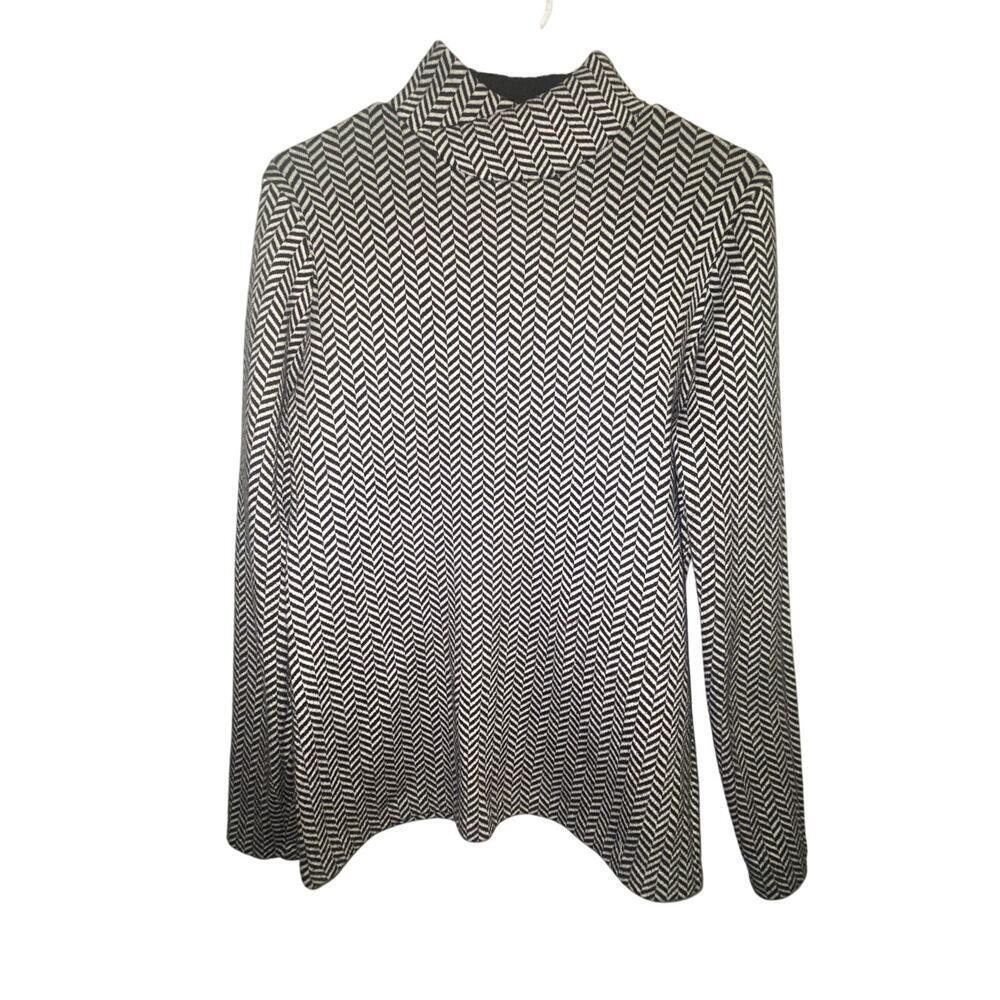 Womens Cream & Black Pattern Duluth Trading Co Sweater Size M